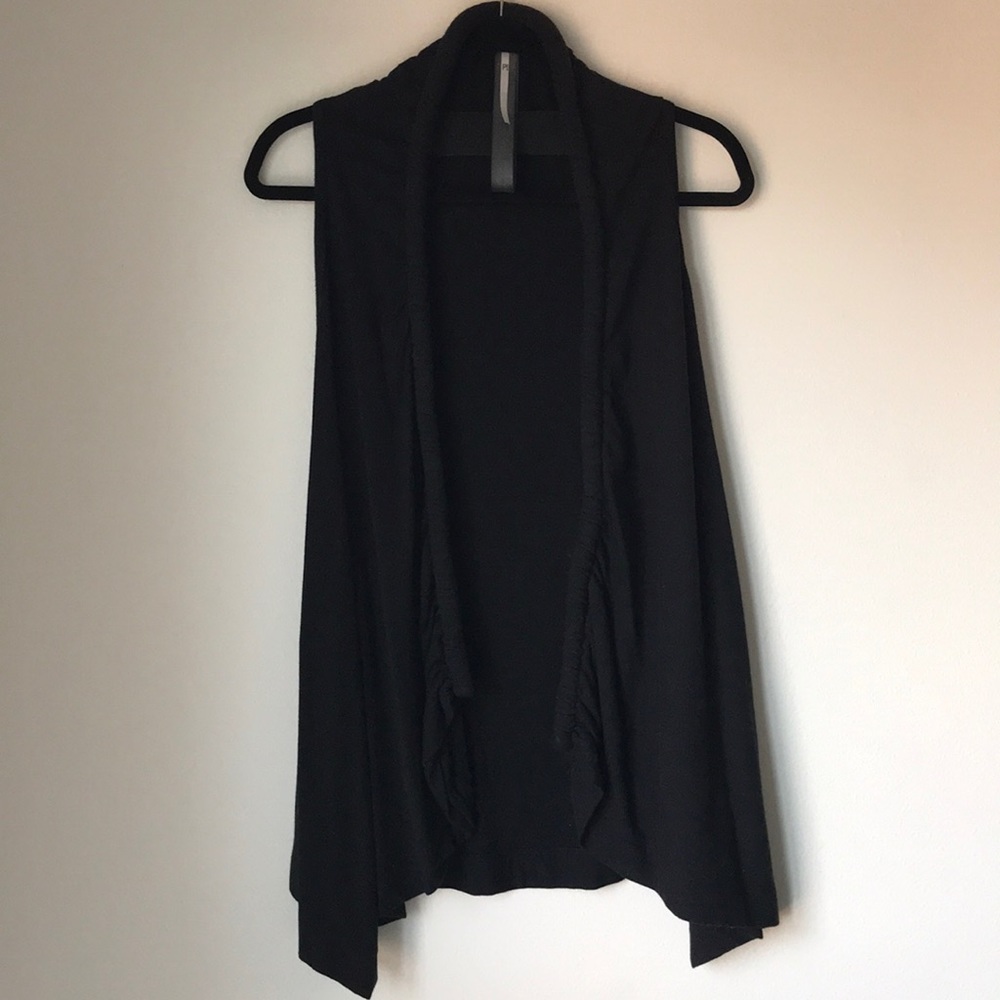 Black cardigan vest with unique detailing